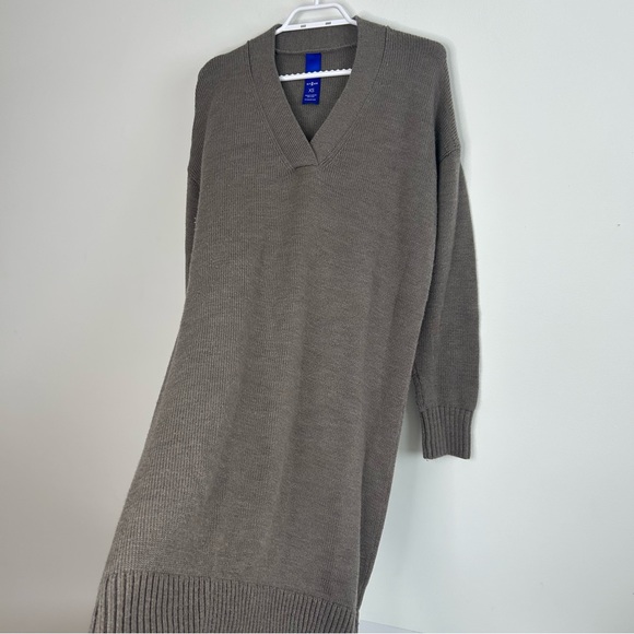 Kit and Ace Merino Wool Womens V-Neck Sweater Dress Brown Size XS - Picture 5 of 12